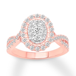 Previously Owned Diamond Engagement Ring 7/8 carat tw Round 14K Rose Gold