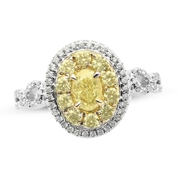 Previously Owned Diamond Engagement Ring 1 ct tw Round/Oval 14K Two-Tone Gold