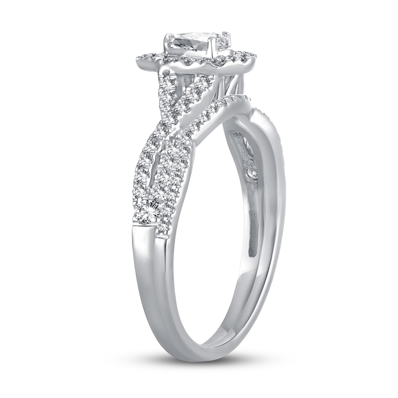 Main Image 2 of Previously Owned Diamond Bridal Set 1/2 ct tw Pear-shapedRound-cut 14K White Gold