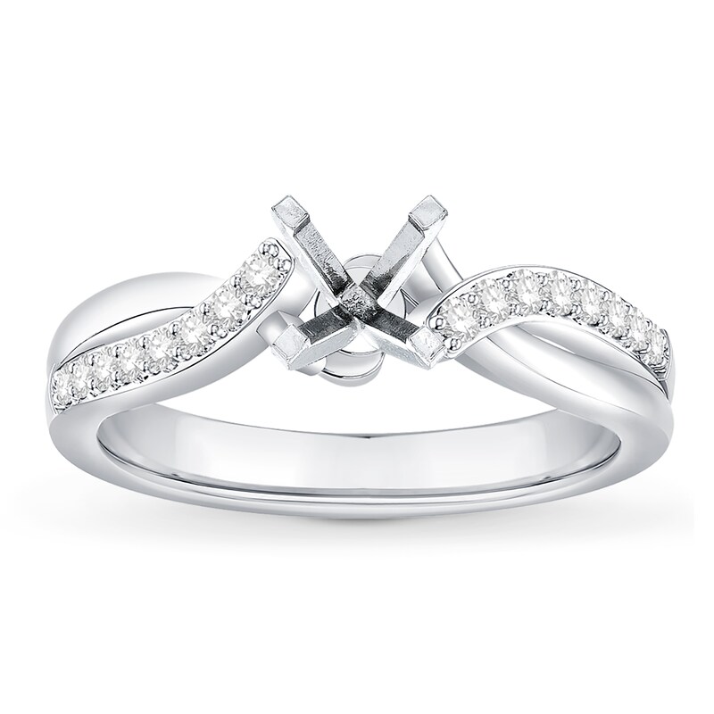 Main Image 1 of Previously Owned Diamond Engagement Ring Setting 1/5 ct tw Round 14K White Gold
