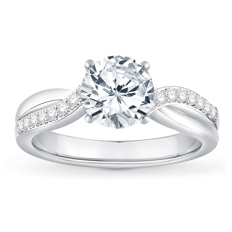 Main Image 3 of Previously Owned Diamond Engagement Ring Setting 1/5 ct tw Round 14K White Gold