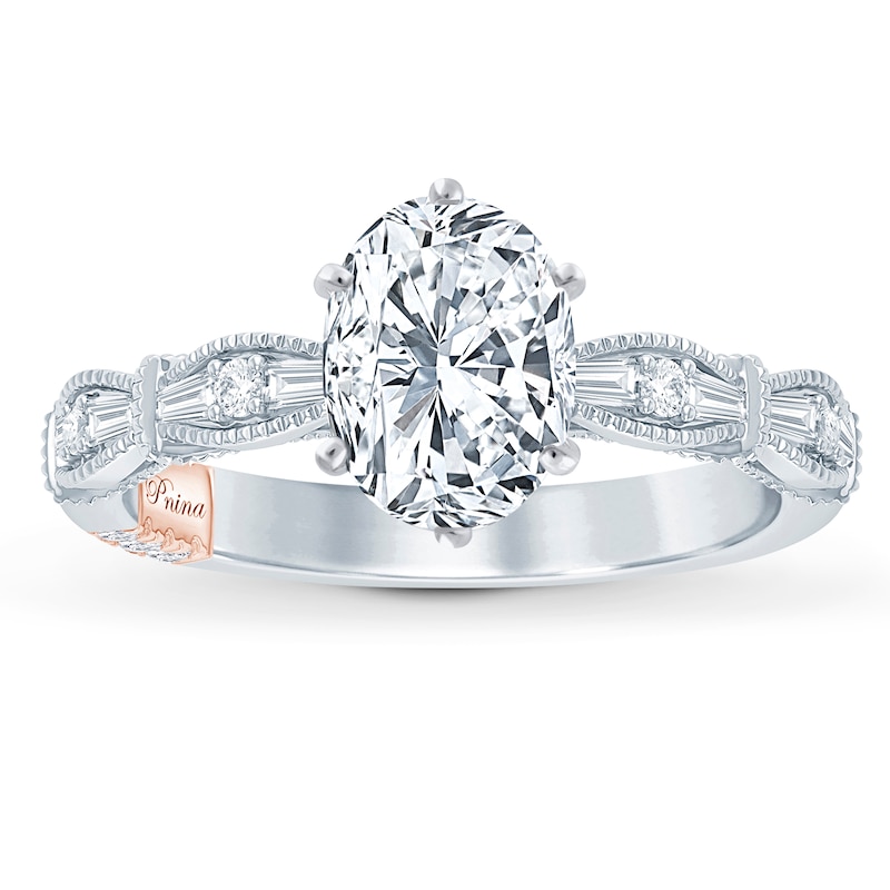 Main Image 3 of Previously Owned Pnina Tornai Diamond Engagement Ring Setting 1/4 ct tw Round/Baguette 14K White Gold