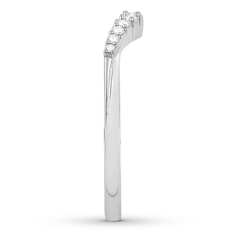 Main Image 3 of Previously Owned Diamond Contour Anniversary Band 1/6 ct tw Round 14K White Gold