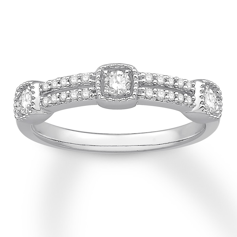 Main Image 1 of Previously Owned Colorless Diamond Anniversary Band 1/3 ct tw 14K White Gold