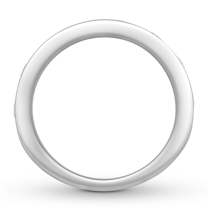 Main Image 2 of Previously Owned Diamond Anniversary Band 1 ct tw Round/Baguette 14K White Gold