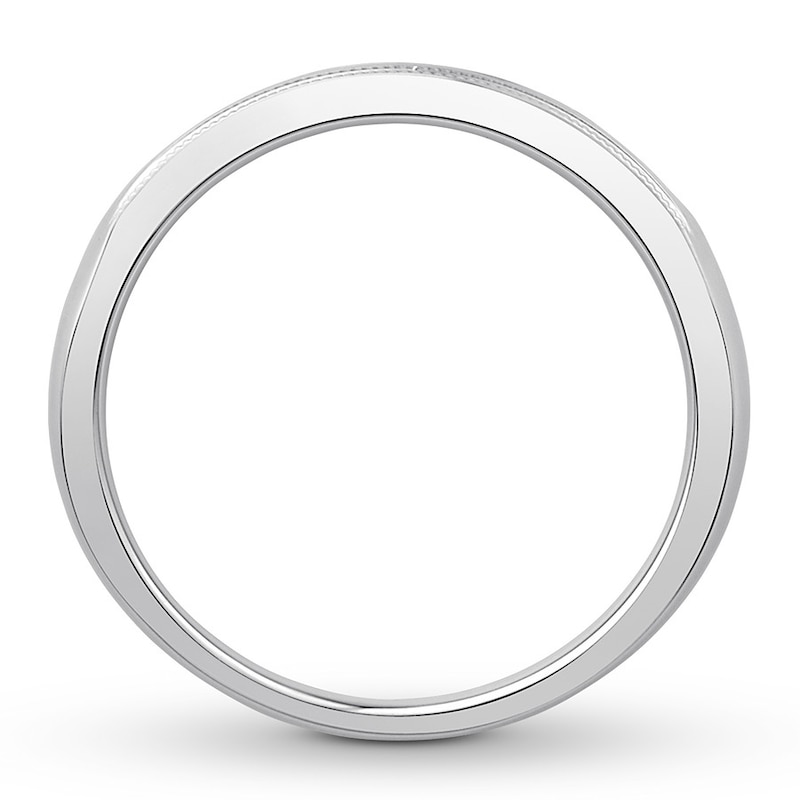 Main Image 2 of Previously Owned Men's Diamond Band 1/2 ct tw Round-cut 14K White Gold