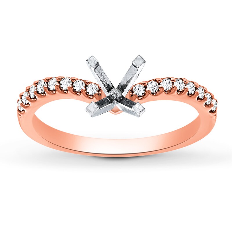 Main Image 1 of Previously Owned Diamond Engagement Ring Setting 1/5 ct tw 14K Rose Gold