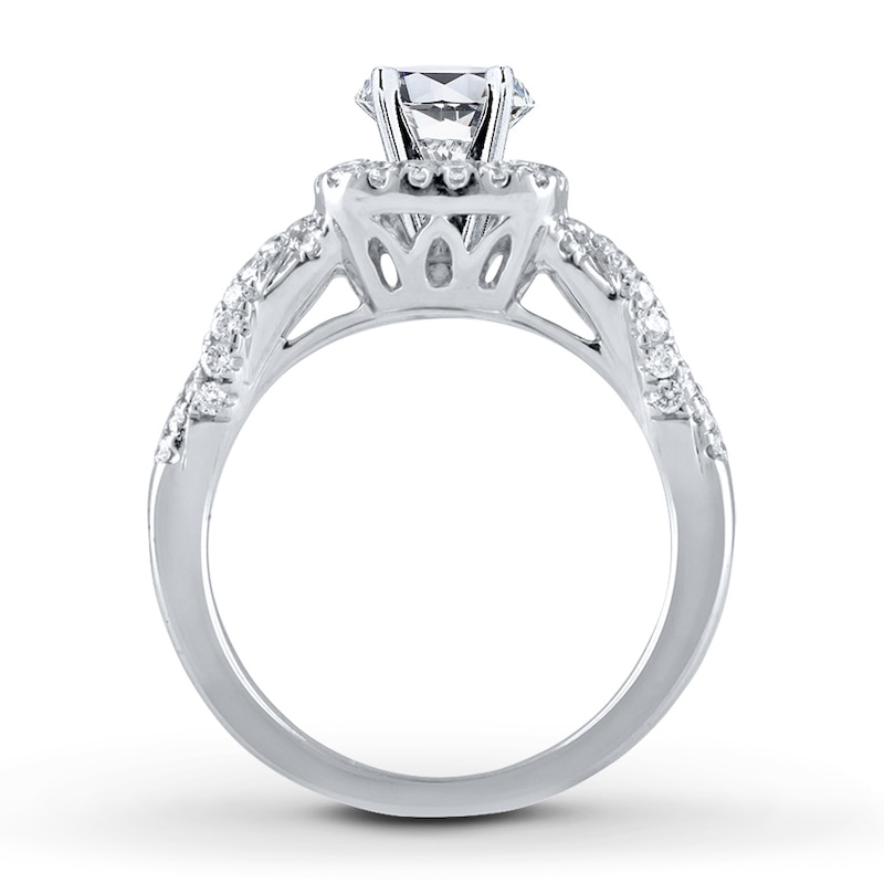 Main Image 2 of Previously Owned Diamond Ring Setting 3/8 carat tw Princess-cut 14K White Gold