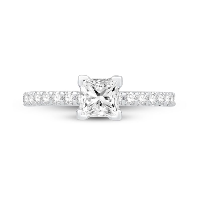 Main Image 2 of Previously Owned Diamond Engagement Ring 1-1/8 ct tw Princess/Round 14K White Gold