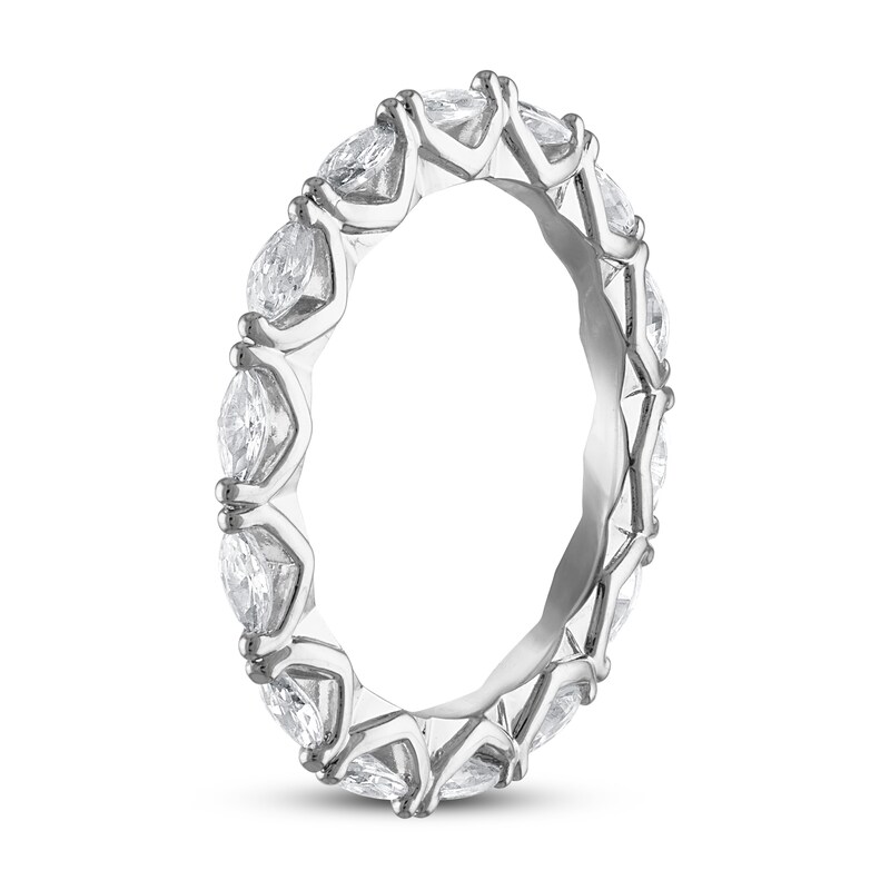 Main Image 2 of Previously Owned Diamond Eternity Band 1 ct tw Marquise-cut 14K White Gold