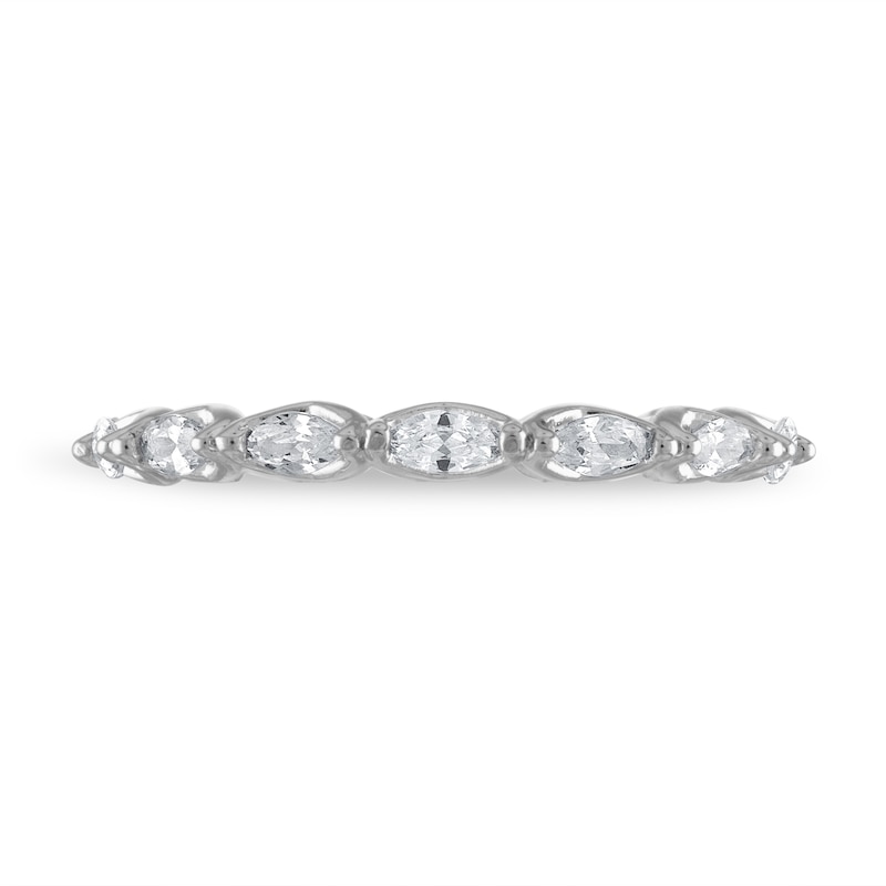 Main Image 3 of Previously Owned Diamond Eternity Band 1 ct tw Marquise-cut 14K White Gold