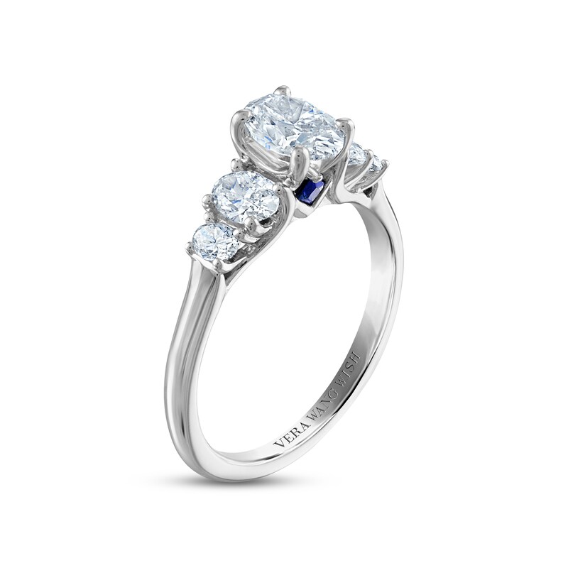 Main Image 2 of Previously Owned Vera Wang WISH Diamond Engagement Ring 1-1/3 ct tw Oval/Round 14K White Gold