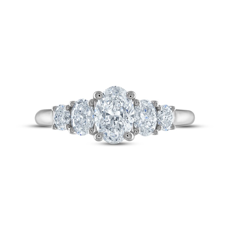 Main Image 3 of Previously Owned Vera Wang WISH Diamond Engagement Ring 1-1/3 ct tw Oval/Round 14K White Gold