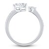 Thumbnail Image 2 of Previously Owned Diamond 2-Stone Cuff Ring 1/2 ct tw Round 10K White Gold