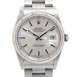 Previously Owned Men's Rolex Datejust 36 18K White Gold & Stainless Steel Watch 13024193853 (Model: 16234)
