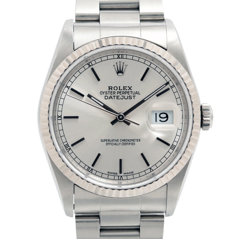 Main Image 1 of Previously Owned Men's Rolex Datejust 36 18K White Gold & Stainless Steel Watch 13024193853 (Model: 16234)
