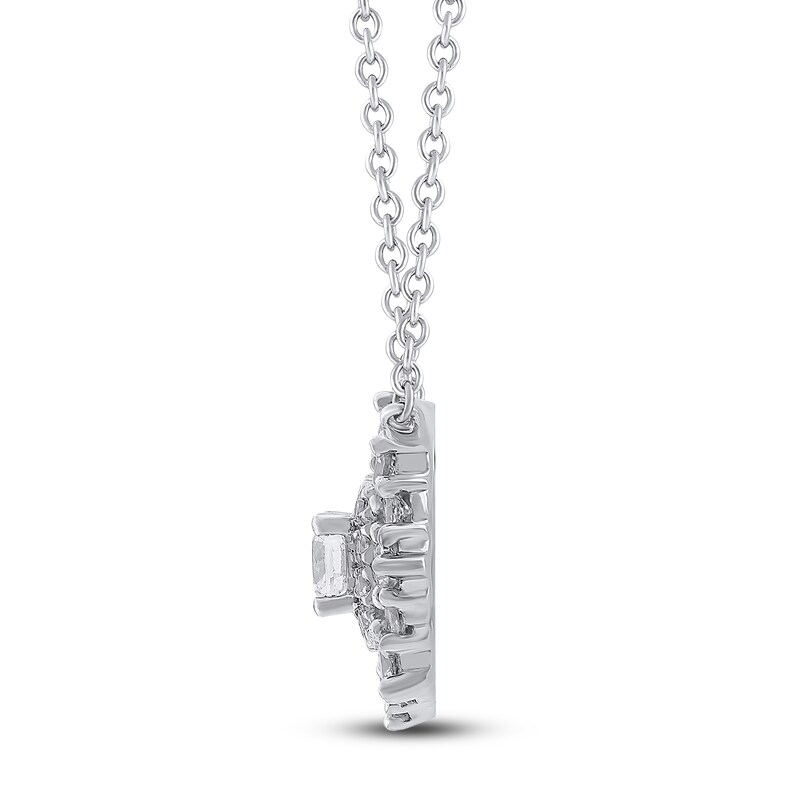 Main Image 3 of Previously Owned Diamond Necklace 1/2 ct tw Round 10K White Gold