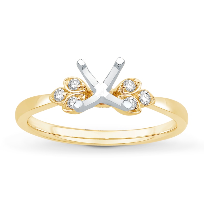 Main Image 1 of Previously Owned Diamond Engagement Ring Setting 1/10 ct tw Round 14K Yellow Gold