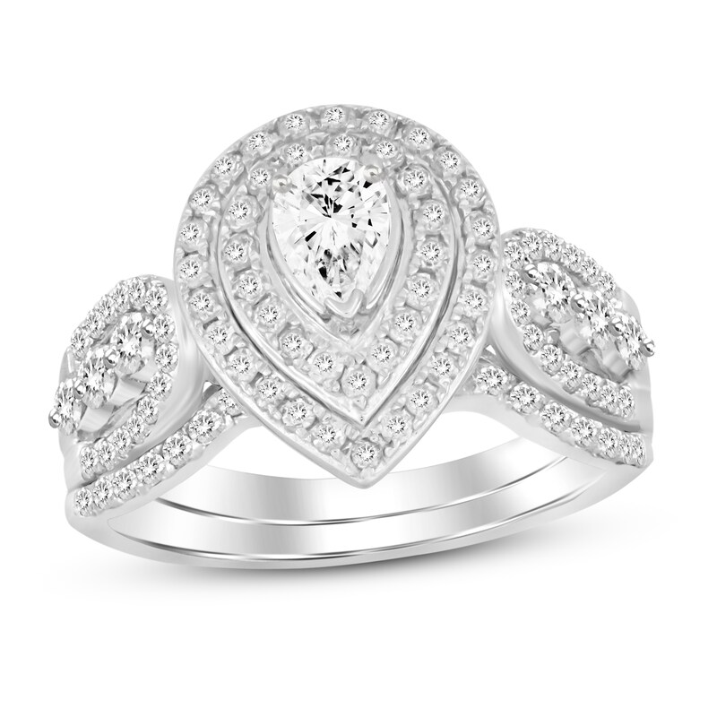 Main Image 1 of Previously Owned Diamond Bridal Set 1 ct tw Round 14K White Gold