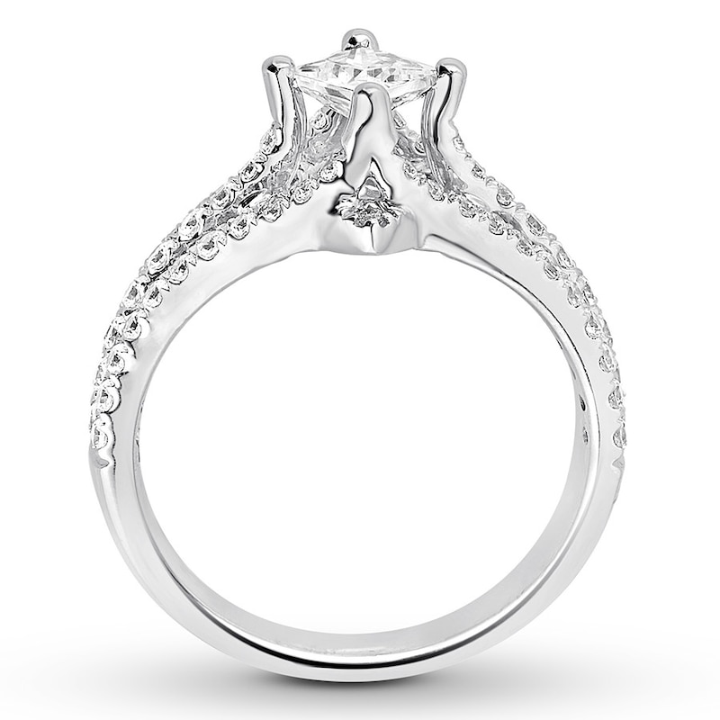 Main Image 2 of Previously Owned Diamond Engagement Ring 1-1/5 ct tw Princess-cut 14K White Gold