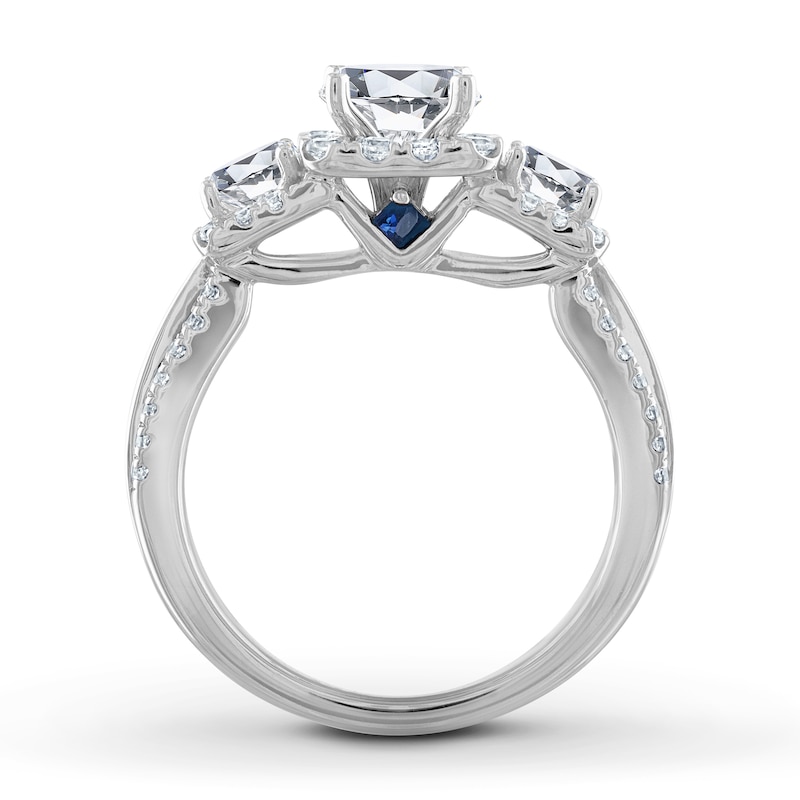 Main Image 2 of Previously Owned Vera Wang WISH Engagement Ring Setting 1 ct tw Round/Princess 14K White Gold