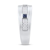Thumbnail Image 2 of Previously Owned Men's Natural Blue Sapphire Ring 1/3 ct tw Diamonds 14K White Gold
