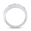 Thumbnail Image 3 of Previously Owned Men's Natural Blue Sapphire Ring 1/3 ct tw Diamonds 14K White Gold