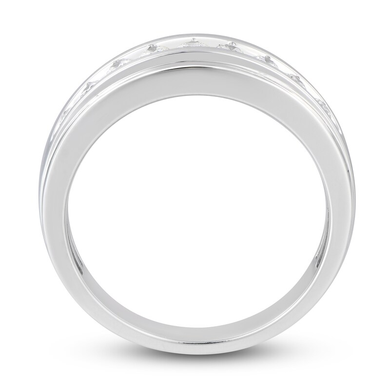 Main Image 3 of Previously Owned Men's Diamond Anniversary Band 1/2 ct tw Round 14K White Gold