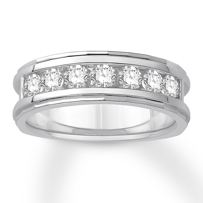 Main Image 1 of Previously Owned Men's Diamond Anniversary Band 1 ct tw Round 14K White Gold