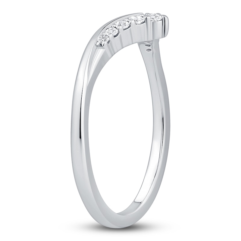 Main Image 2 of Previously Owned Diamond Contour Anniversary Band 1/8 ct tw 14K White Gold