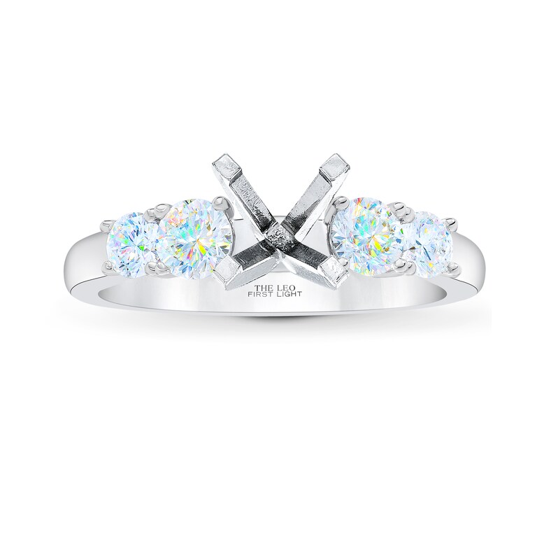 Main Image 1 of Previously Owned THE LEO First Light Diamond Engagement Ring Setting 3/4 ct tw Round 14K White Gold