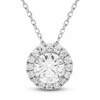 Thumbnail Image 1 of Previously Owned Diamond Halo Pendant Necklace 1-1/2 ct tw Round 14K White Gold