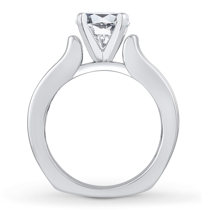 Main Image 2 of Previously Owned Diamond Engagement Ring Setting 3/4 ct tw Round 18K White Gold