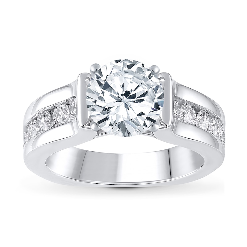 Main Image 3 of Previously Owned Diamond Engagement Ring Setting 3/4 ct tw Round 18K White Gold