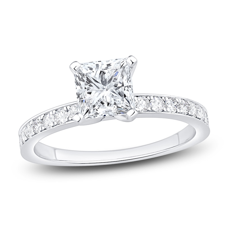 Main Image 1 of Previously Owned Diamond Engagement Ring 1 ct tw Princess 14K White Gold
