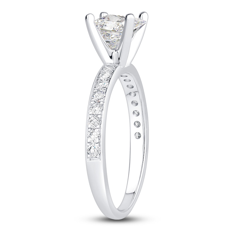 Main Image 2 of Previously Owned Diamond Engagement Ring 1 ct tw Princess 14K White Gold