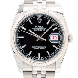Previously Owned Men's Datejust 36 Stainless Steel Watch 32624499216 (Model: 116234)