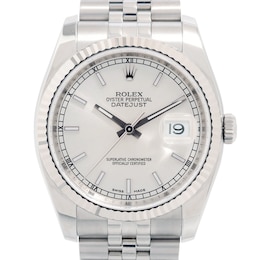 Previously Owned Men's Datejust 36 Stainless Steel Watch 40224520652 (Model: 116234)
