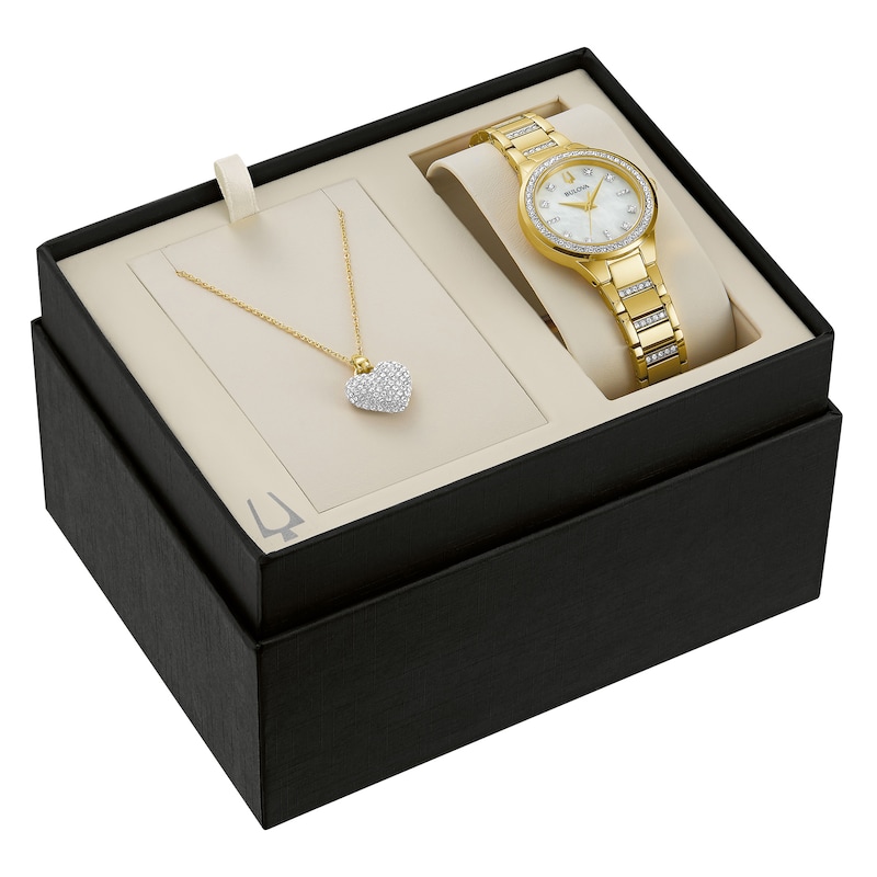 Main Image 1 of Previously Owned Bulova Crystal Women's Watch Boxed Set 98X129