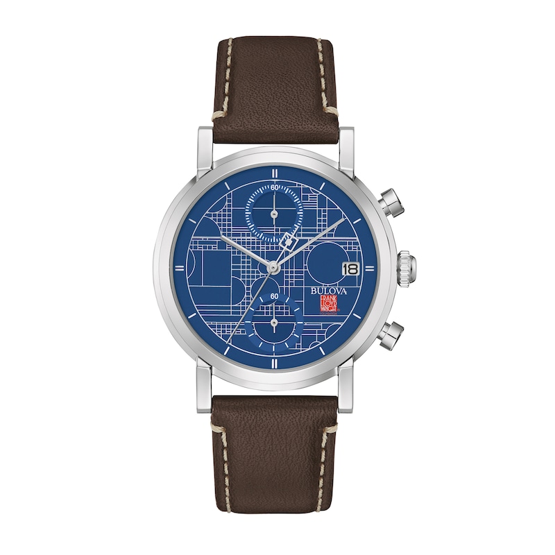 Main Image 1 of Previously Owned Bulova Frank Lloyd Wright Blueprint Men's Watch 96B367