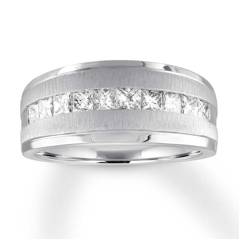 Main Image 1 of Previously Owned Men's Diamond Ring 1 carat tw Square-cut 14K White Gold