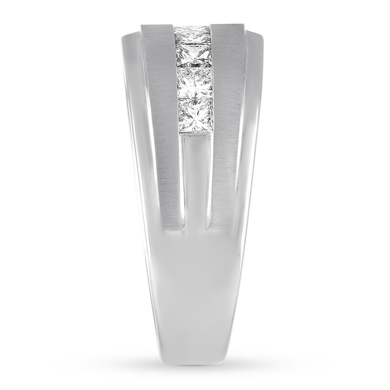 Main Image 3 of Previously Owned Men's Diamond Ring 1 carat tw Square-cut 14K White Gold