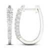 Thumbnail Image 2 of Previously Owned Lab-Grown Diamond Hoop Earrings 1 ct tw Round 14K White Gold