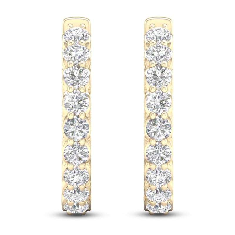 Previously Owned Lab-Grown Diamond Inside-Out Hoop Earrings 1 ct tw 14K Yellow Gold