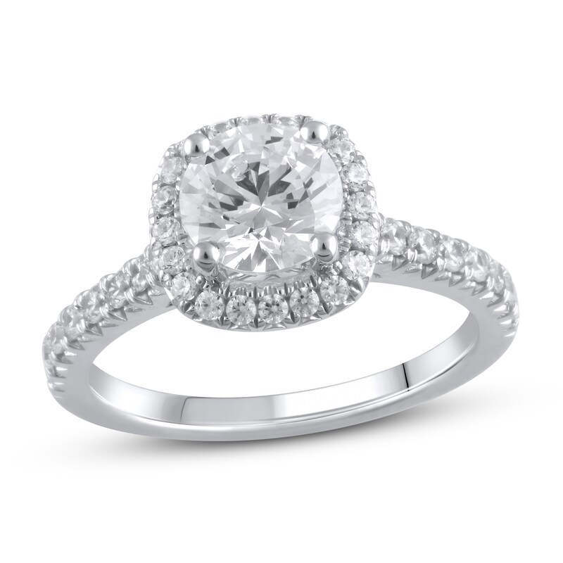 Main Image 1 of Previously Owned Lab-Grown Diamond Engagement Ring 2 ct tw Round 14K White Gold