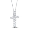 Thumbnail Image 2 of Previously Owned Lab-Grown Diamond Cross Necklace 1 ct tw Round 14K White Gold