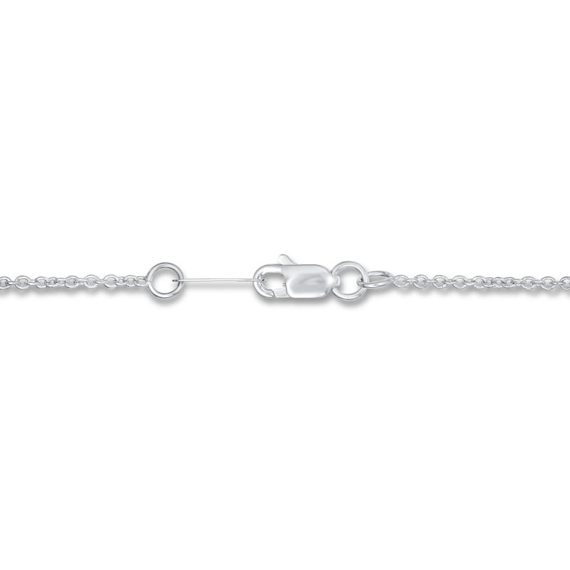 Main Image 3 of Previously Owned Lab-Grown Diamond Cross Necklace 1 ct tw Round 14K White Gold