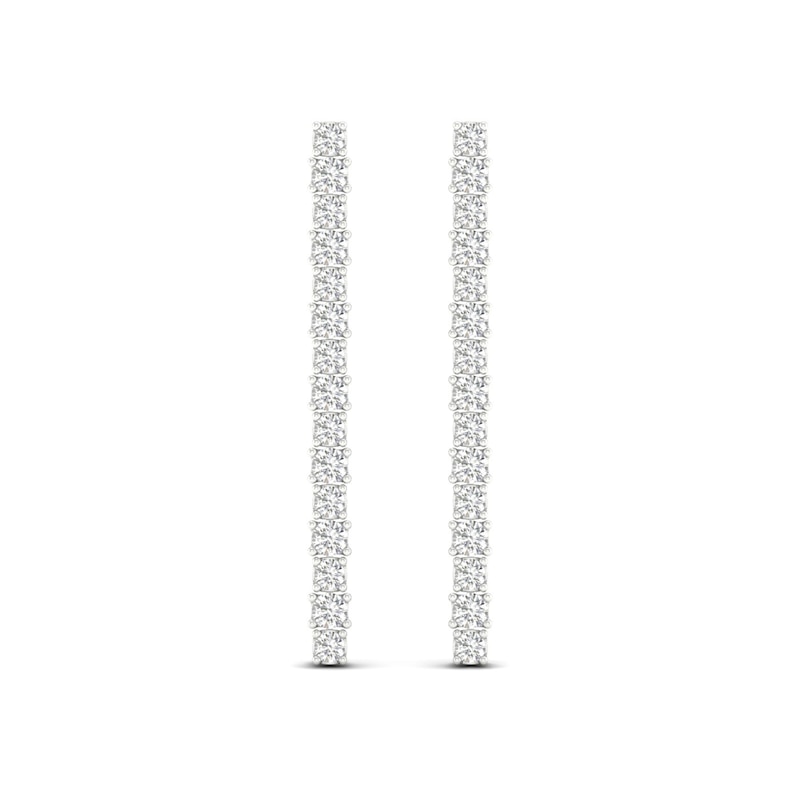 Main Image 3 of Previously Owned Lab-Grown Diamond Drop Earrings 2 ct tw Round 14K White Gold