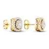 Thumbnail Image 3 of Previously Owned Lab-Grown Diamond Halo Earrings 1 ct tw Round 14K Yellow Gold