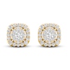 Thumbnail Image 4 of Previously Owned Lab-Grown Diamond Halo Earrings 1 ct tw Round 14K Yellow Gold